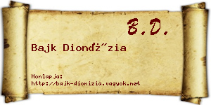 Bajk Dionízia névjegykártya